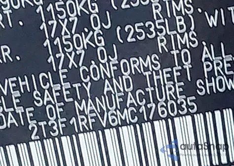 2021 Toyota Rav4 Le из США, поврежденный, VIN 2T3F1RFV6MC176035